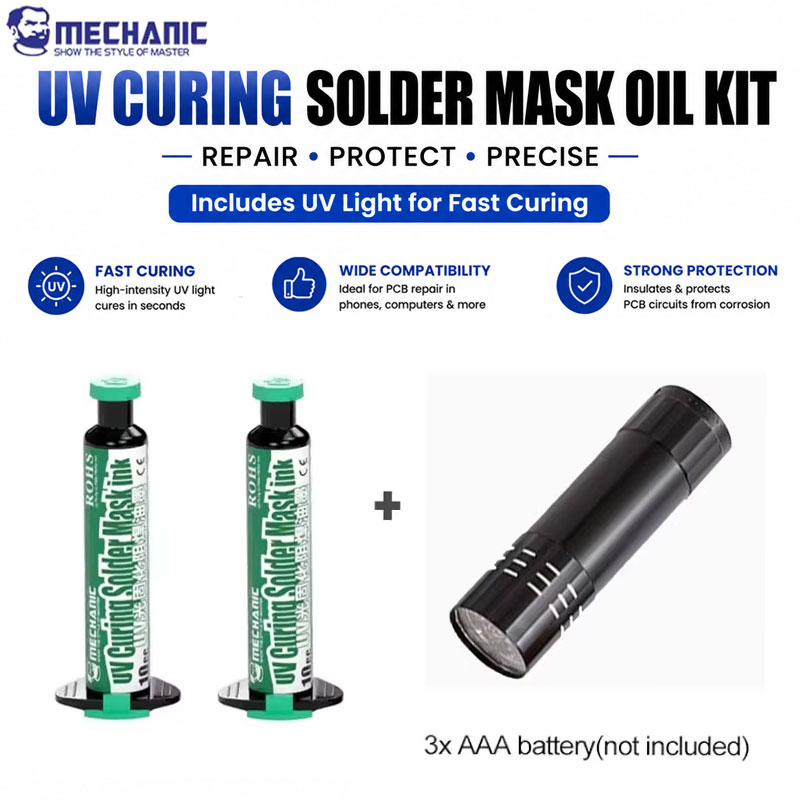 MECHANIC UV Solder Mask Green  - огляд і ціна Uv Whitening Kit