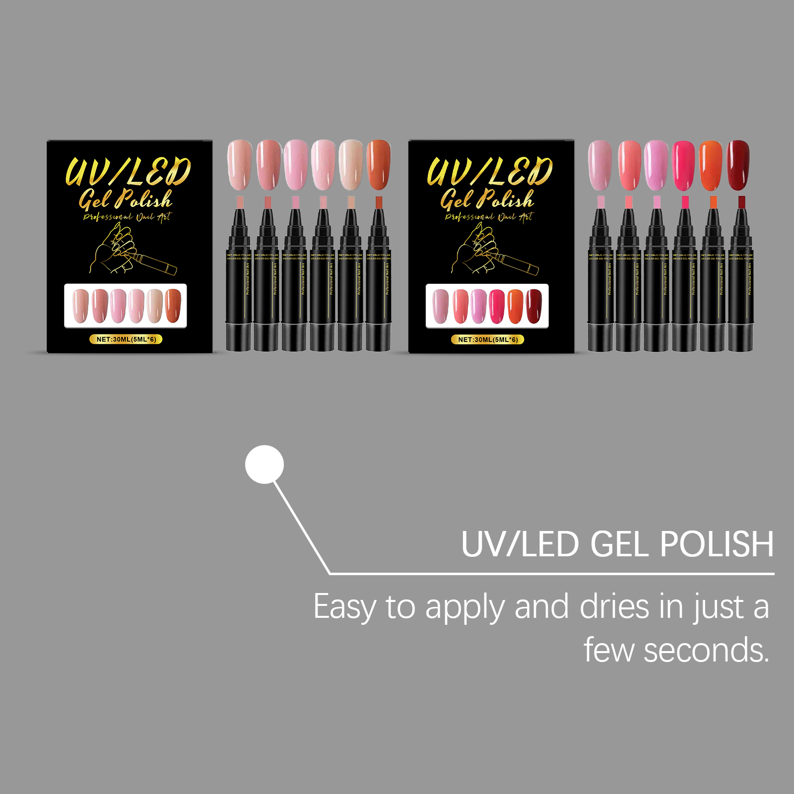 6 Colors Gel Nail Pen Set DIY  - огляд і ціна Uv Whitening Kit